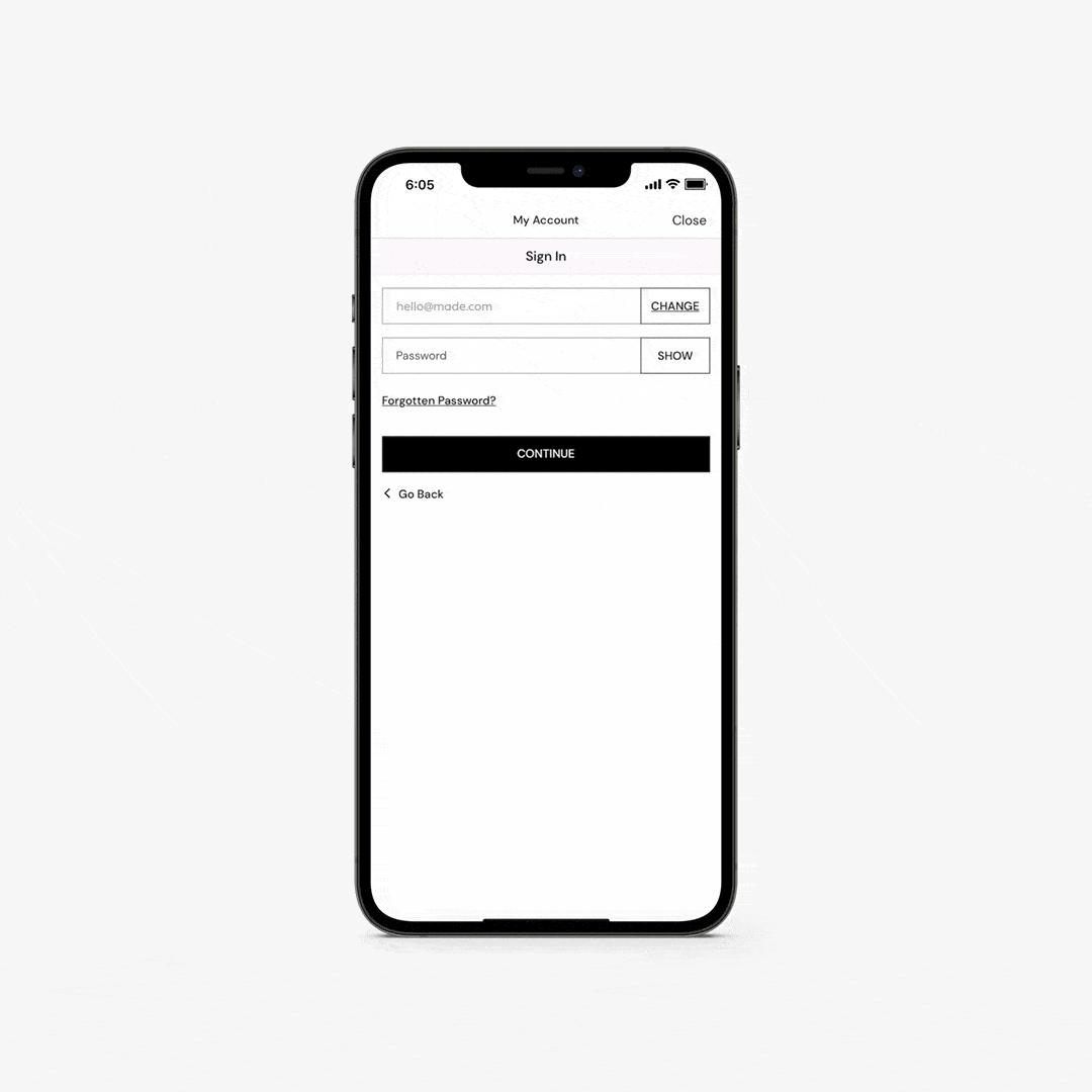 MADE App Face ID Login